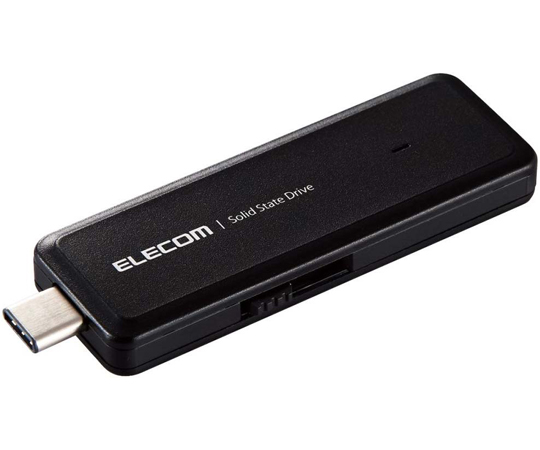 外付けSSD ポータブル USB3.2（Gen2）USBメモリ型 ブラック ESD-EMH