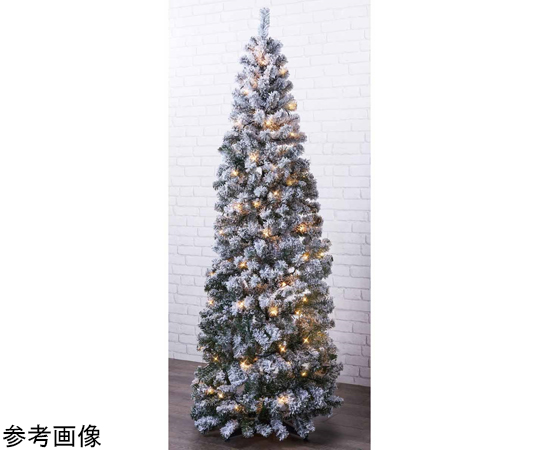 片付け簡単！折りたたみクリスマスツリー スノー LEDライト付き 高さ180×幅71cm　38-20-6-2