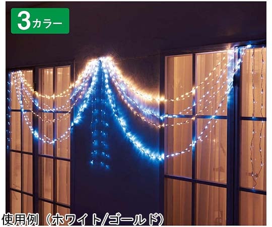 LED2連ドレープライト 屋外使用可 ホワイト/ピンク 392球　38-56-5-3