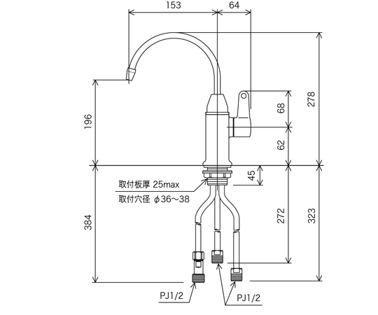 浄水器接続専用水栓　K335GN