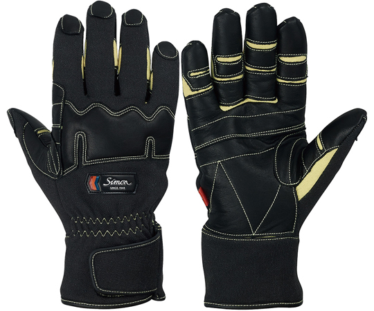 消防用手袋 L NV シモン KG-200NV L (67-9209-87) KG-200NV LL 消防用手袋 KG-200シリーズ シモン 1双入 ネイビー色