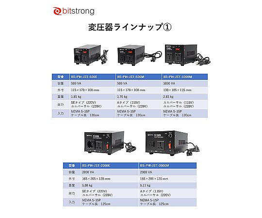 67-9224-13 100V→220V変圧器 3000VA BS-PW-JST3000E 【AXEL