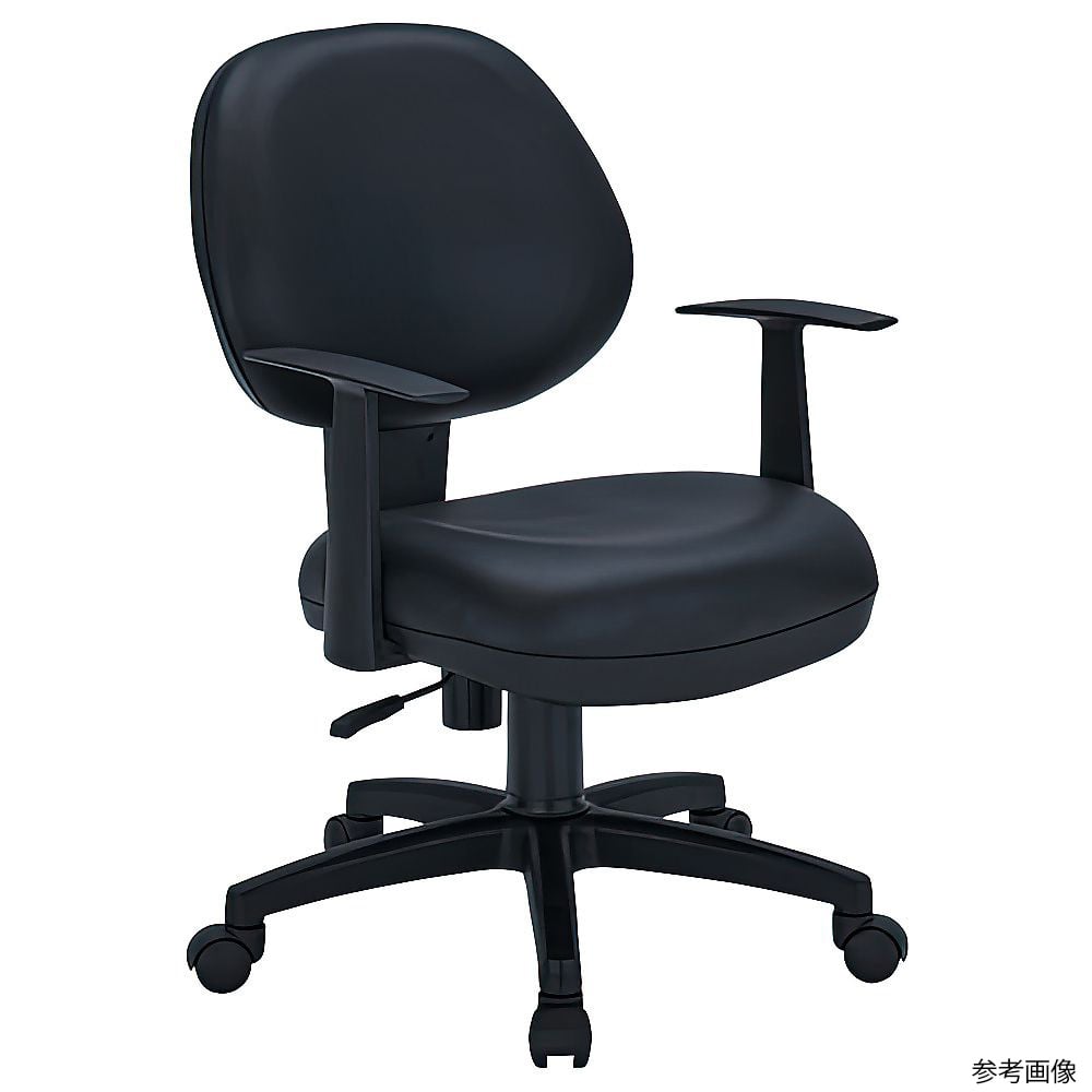 さな椅子 1脚 67-9239-51 ビジネスチェアNAM（肘無）ブラックPUレザー（ニュー