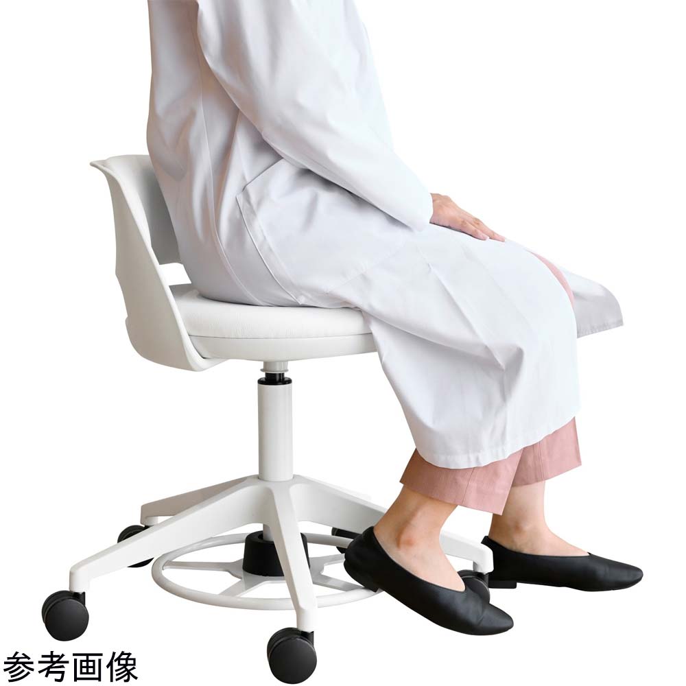 67-9251-43 研究室用チェア・フットペダル・背クッション付・アップル