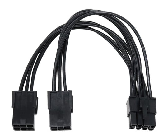 67-9258-60 PCI Express用電源変換ケーブル 15cm ブラック PX-014A