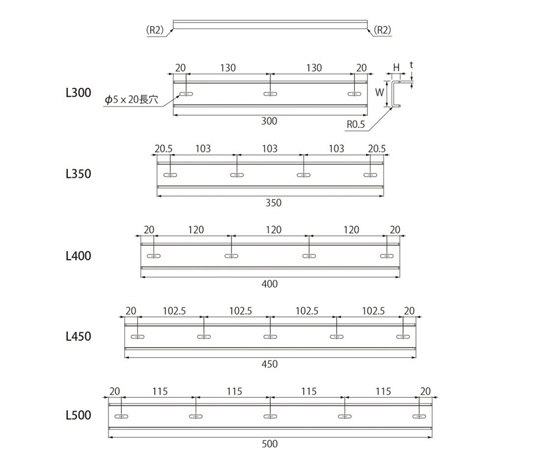 67-9261-04 天板反り止め 450×13mm 【AXEL】 アズワン