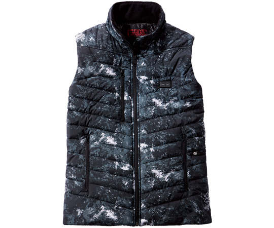 67-9271-15 保温性の高い発熱体内蔵型電熱ベスト ブラックカモフラ L