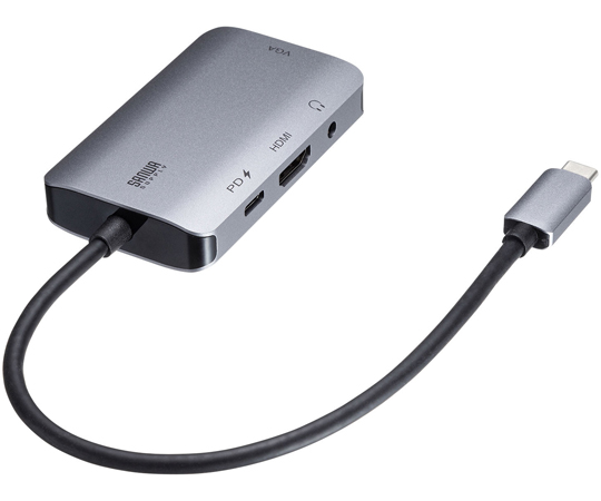 USB Type C-HDMI/VGA変換アダプタ（4K/30Hz/PD対応）　AD-ALCHV02