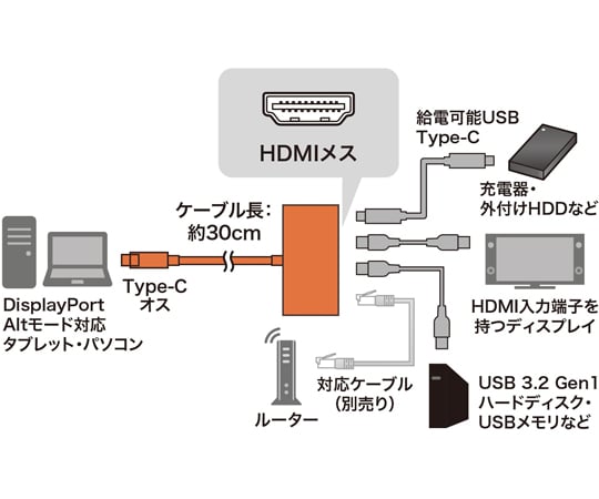 サンワサプライ AD-ALCMHV2BK USB Type-Cマルチ変換アダプタ メーカー
