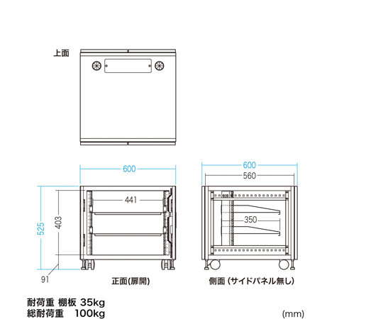 67-9311-76 小型19インチマウントボックス（9U D600） CP-SVCBOX5BK