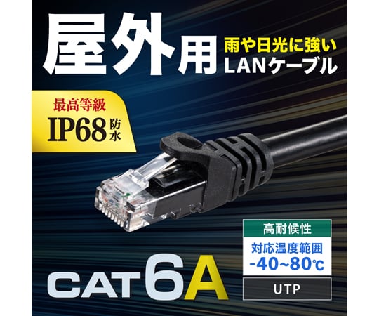 特売特典付 サンワサプライ: 屋外用防水カテゴリ6A LANケーブル