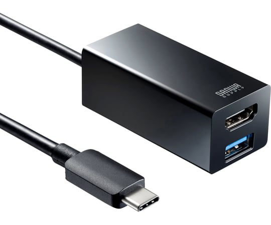 67-9330-94 USB Type-C HDMI変換アダプタ（USBハブ付） USB-3TCH34BK