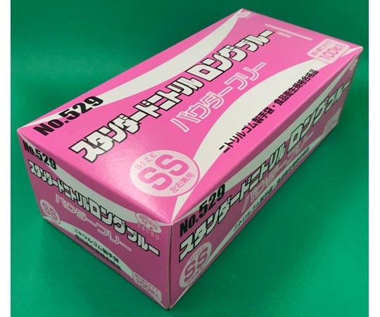 スタンダードニトリルロング パウダーフリー ブルー 100枚×20箱 529