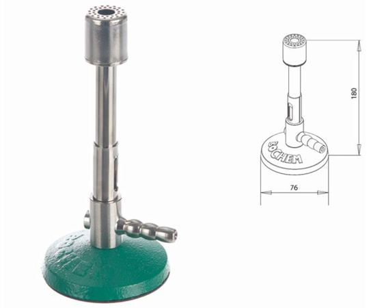 プロパンガスバーナー 68-0512-93 ブンセンバーナー 直径 80mm ニードロバルブ付 プロパン