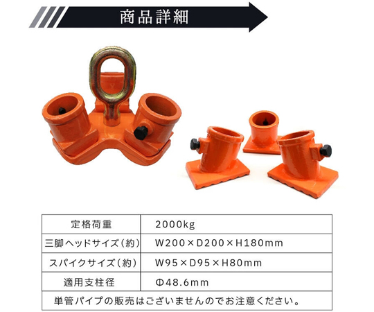 68-0514-12 三脚ヘッド 2t 固定用ベース3個セット diy-064-set 【AXEL】 アズワン