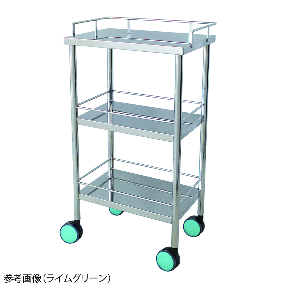 ステンレスワゴン 天板三方柵付 3段 M 完成品 OA-15PMシリーズ ステンレスワゴン 天板三方柵付 3段 M 完成品 OA-15PMシリーズ