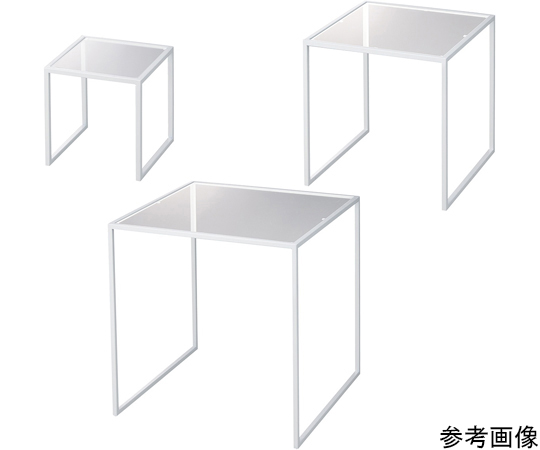 スチール脚コの字ディスプレイ ホワイト 40cm角　61-810-26-3