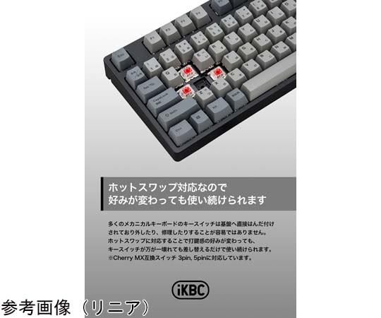 TKLサイズメカニカルキーボード 91列 赤軸（リニア）　IK-CD87-G/RD-BK