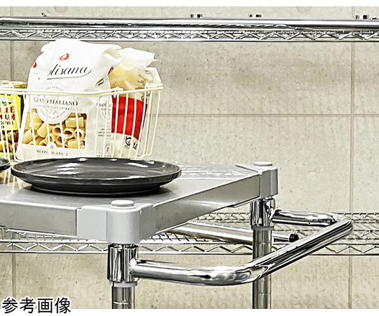 68-0775-64 ステンレスシェルフワゴン46×60cm 2段キャスター