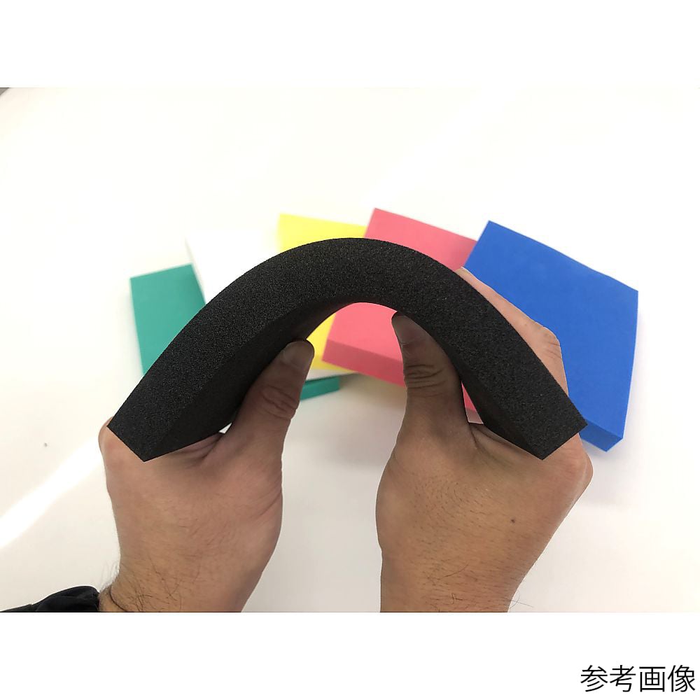 68-0778-10 硬質カラースポンジ 発泡ポリエチレン 緑（粘着付き