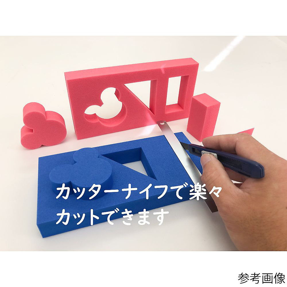 68-0778-10 硬質カラースポンジ 発泡ポリエチレン 緑（粘着付き