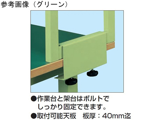 作業台用簡易架台（H810 棚板3段仕様）W1800×D300×H810mm グリーン　KT-183KH