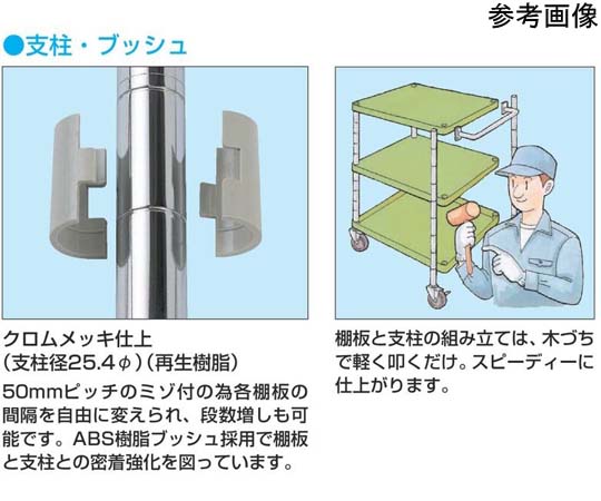 CSパールワゴン（軽量取手ハイタイプ ナイロンウレタン車 H740 3段）W750×D500×H740mm ダークグレー　CSP-7573LHTNUD