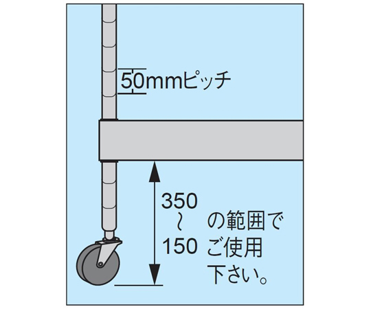 ステンレスCSパールワゴン（SUS430 サイレントエラストマー車 H880 2段）W600×D400×H880mm　CSP4-6082SE
