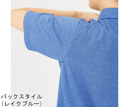 68-0940-42 HEARTGREEN 台襟つきポロシャツ レイクブルー M HSP017