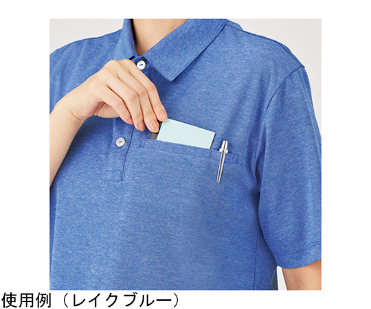 68-0940-42 HEARTGREEN 台襟つきポロシャツ レイクブルー M