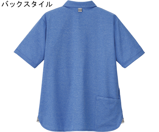 68-0940-42 HEARTGREEN 台襟つきポロシャツ レイクブルー M