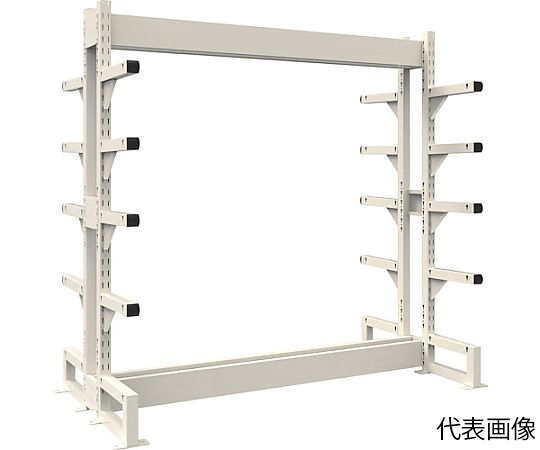 68-0979-66 ボルトレス長尺保管棚M1.5 複式基本1200X450XH2400 5