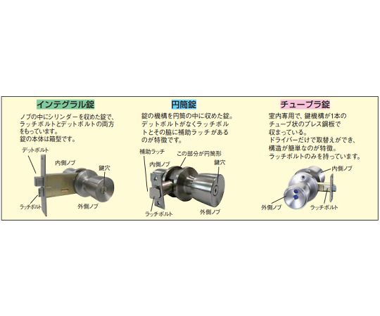 68-1873-40 26-42mm/60mm レバーハンドル（空錠/シルバー