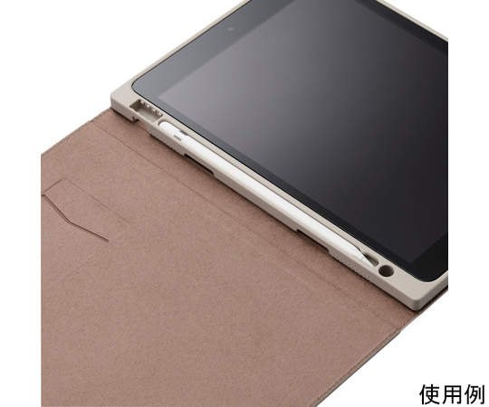 iPad 第9/8/7世代/iPad 10.2 2019年モデル用フラップケース ソフトレザー &me Apple Pencil収納 フリーアングル グレージュ