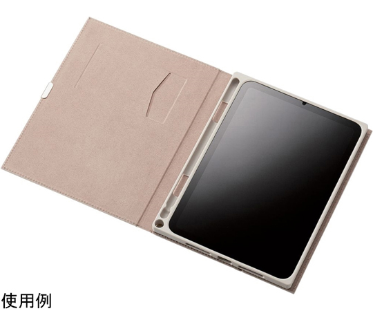 iPad mini 第6世代用フラップケース ソフトレザー &me Apple Pencil収納 フリーアングル グレージュ