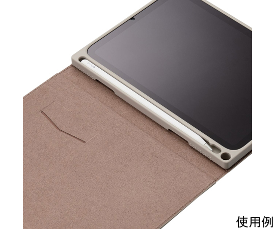 iPad mini 第6世代用フラップケース ソフトレザー &me Apple Pencil収納 フリーアングル グレージュ