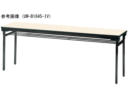 68-4092-82 ミーティングテーブル スチール脚 棚付 チーク 1800