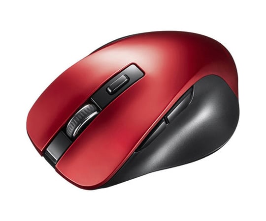 68-4133-80 BluetoothブルーLEDマウス（5ボタン） レッド MA