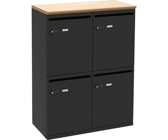 68-4536-30 パーソナルロッカー4人用 ナチュラル/ブラック SSC-04-NABK