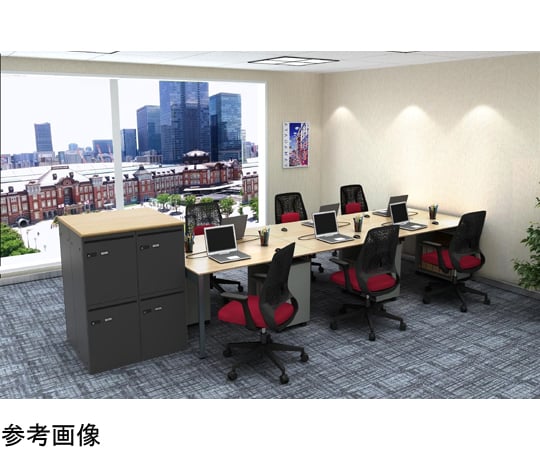 68-4536-30 パーソナルロッカー4人用 ナチュラル/ブラック SSC-04-NABK