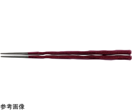 PBT22.5cm 六角一刀彫箸 ワイン輝き　30010630