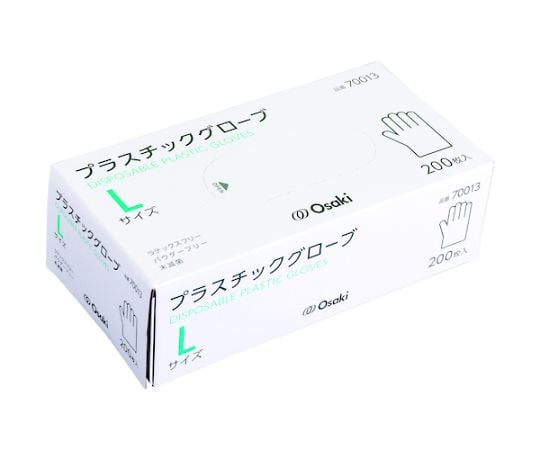 プラスチックグローブ NPVグローブPLUS Lサイズ200枚入 20箱 ファーストレイト NPVグローブ PLUS 粉無し L 200枚 FR-6017 1箱
