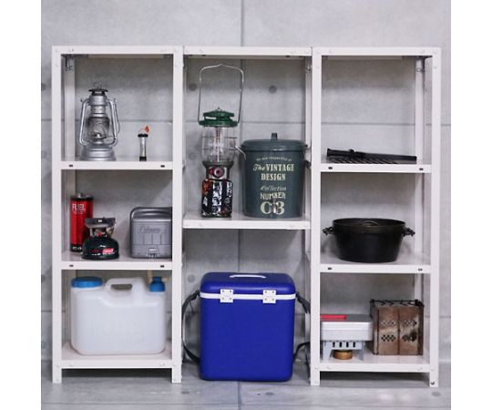 68-5050-10 ボルト式棚 荷重40kg スマートラック 開放型 4段 ホワイト