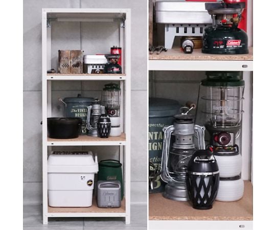 68-5050-10 ボルト式棚 荷重40kg スマートラック 開放型 4段 ホワイト