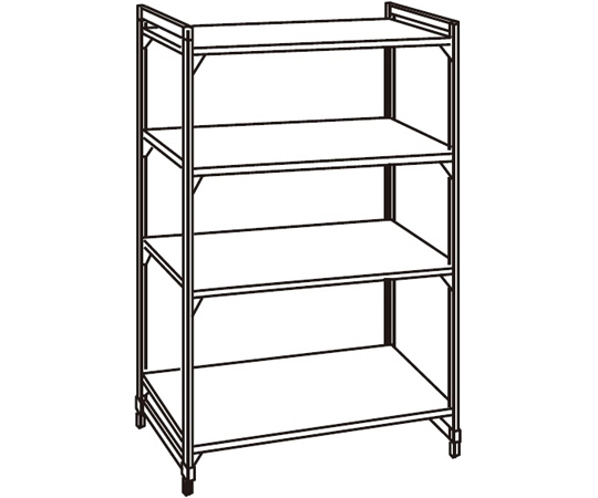 68-5187-18 エレメンツエクストラシェルフ（ソリッド型）4段 W910×D540