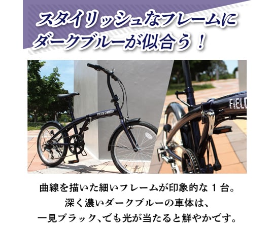 FIELDCHAMP 20インチ折畳自転車 6段ギア付　MG-FCP206BL