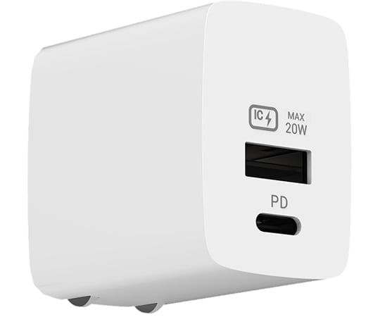 68-5348-74 AC充電器 USBA+C PD20W 自動識別 AC-047 【AXEL】 アズワン