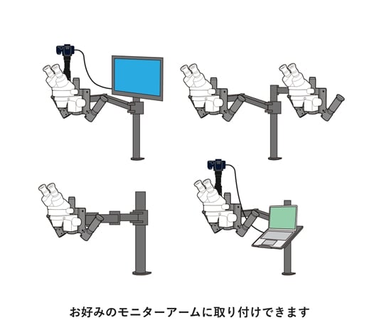 68-5365-58 実体顕微鏡用 モニターアーム取付マウンター VESA