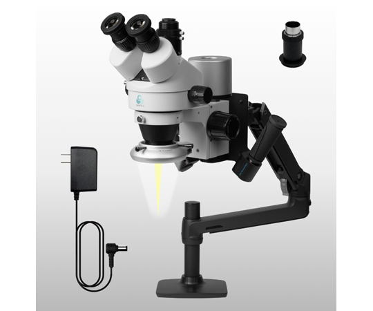 Cマウントズーム式実体顕微鏡 三太C（アーム式）+ LEDリング照明（高照度・垂直照明付き）　YS03C-MYD-WPTK