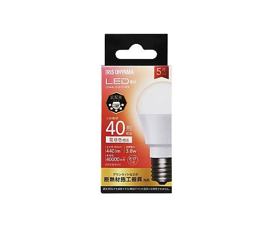 LED電球 E17 広配光 40W 電球色　LDA4L-G-E17-4T8